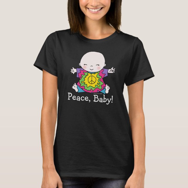 Cute Tie Dye Hippie Peace Baby Tee (Framsida)
