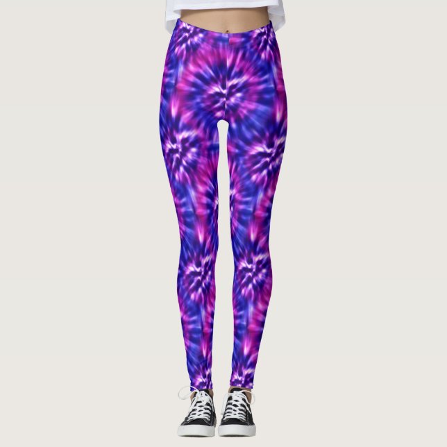 Cute Tie Dye Mönster Leggings (Framsida)