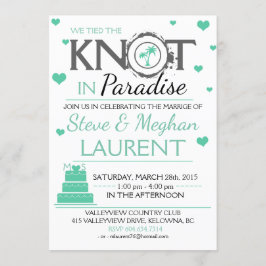 Cute Tied Knot i Paradise Beach Wedding Inbjudningar