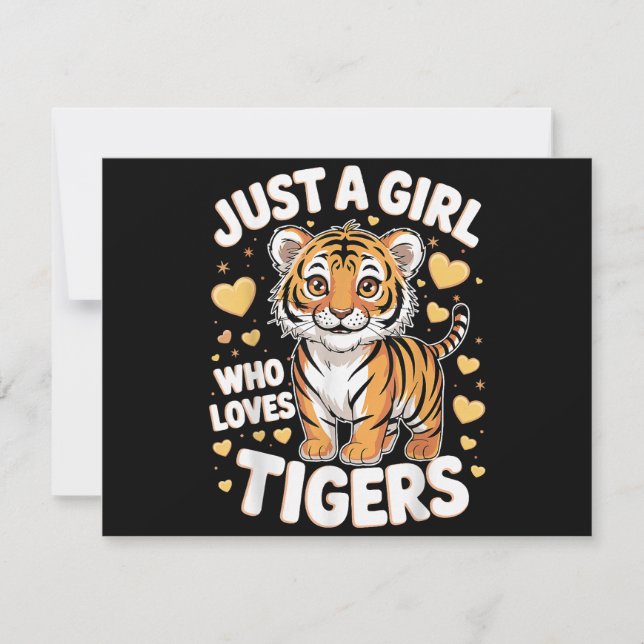 Cute Tiger Animal, bara en flicka som Kärlek Tiger (Framsida)