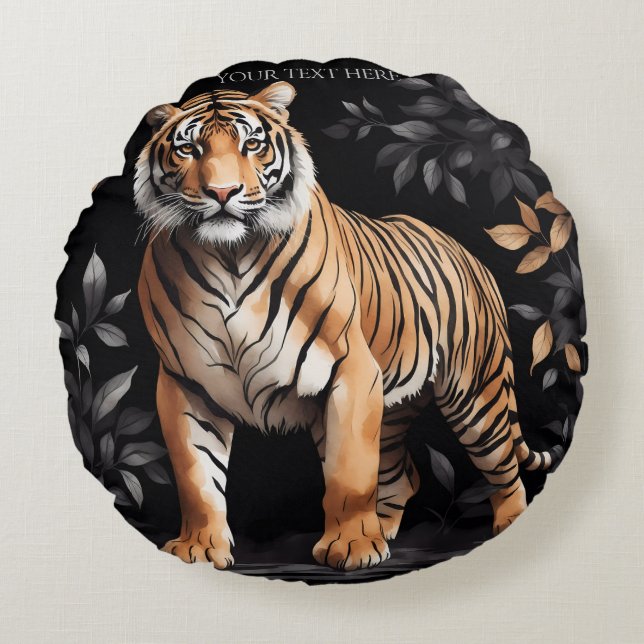 Cute Tiger anpassar presentationen med din egen de Rund Kudde (Framsidan)
