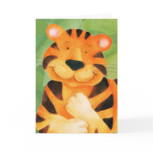 Cute Tiger art barns födelsedag-kort