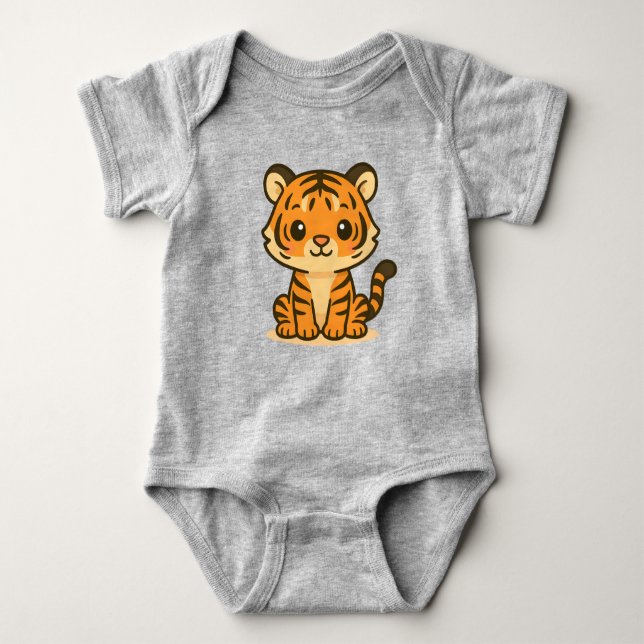 Cute Tiger Baby Bodysuit T Shirt (Framsida)