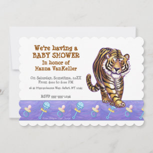 Cute Tiger Baby Shower Inbjudningar