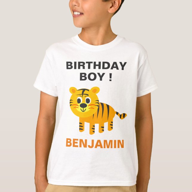 Cute Tiger Barns födelsedag Party T Shirt (Framsida)
