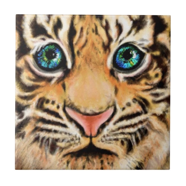 Cute Tiger Ceramic Tile Kakelplatta (Framsidan)