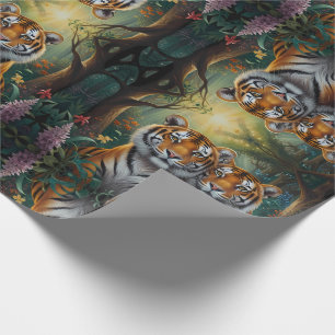 Cute Tiger Couple i skog Presentpapper