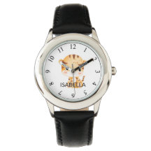 Cute Tiger Custom Name Personlig Kids Watch