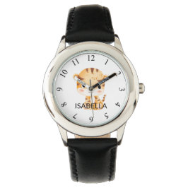 Cute Tiger Custom Name Personlig Kids Watch Armbandsur
