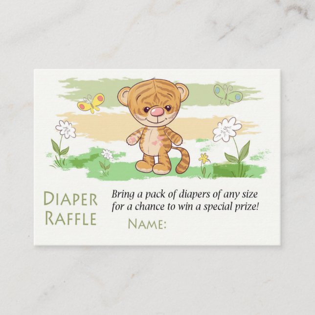 Cute tiger Diaper Raffle Biljett (Framsida)