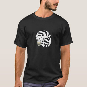 Cute Tiger Drinking Boba Bubble Mjölk Tea T Shirt