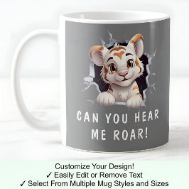 Cute Tiger i Mugg! Novelty för tigerGrått Älskare Kaffemugg