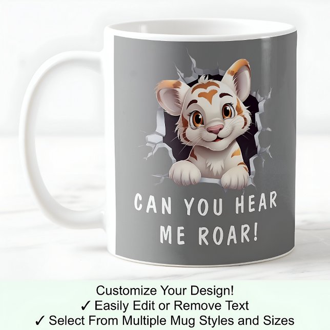 Cute Tiger i Mugg! Novelty för tigerGrått Älskare Kaffemugg (Skapare uppladdad)
