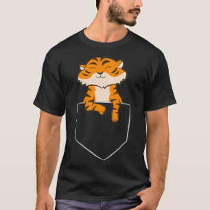 Cute Tiger in Pocket Funny Pocket Tiger T Shirt