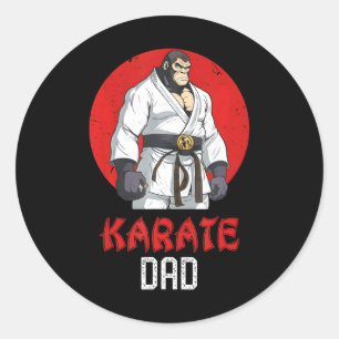 Cute Tiger Karate Pappa Funny Martial Arts Toppen Runt Klistermärke