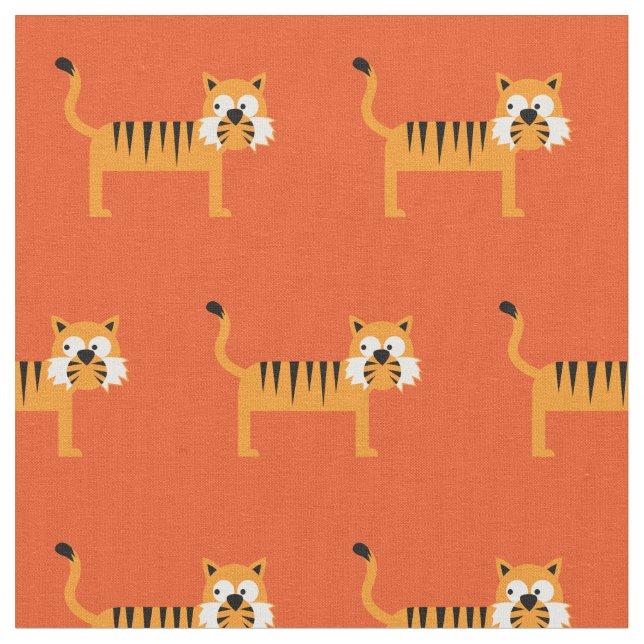 Cute Tiger Kid Baby Nursery Orange Cat Tyg (Närbild)