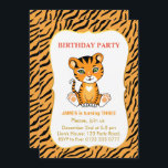Cute Tiger Kids 3rd Birthday Boy Inbjudningar<br><div class="desc">Tröttiger 3:e födelsedagarkort. Allt redo som ska vara personlig.</div>