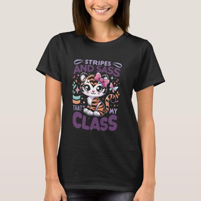 Cute Tiger Kids T Shirt (Framsida)