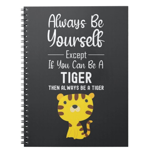 Cute Tiger Lover Gifts Animal Wildlife Funny Humor Anteckningsbok (Framsidan)
