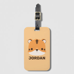 Cute Tiger med Personlig Namn Bagagebricka