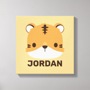 Cute Tiger med Personlig Namn Canvastryck