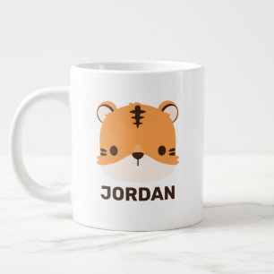 Cute Tiger med Personlig Namn Jumbo Mugg