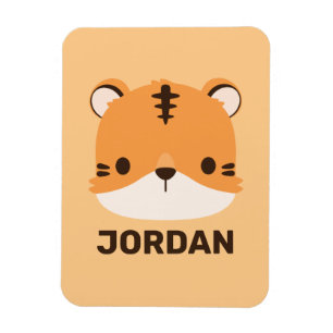 Cute Tiger med Personlig Namn Magnet