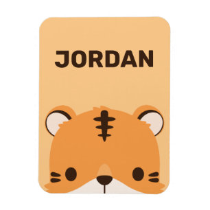 Cute Tiger med Personlig Namn Magnet