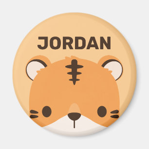 Cute Tiger med Personlig Namn Magnet
