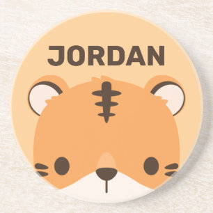 Cute Tiger med Personlig Namn Underlägg