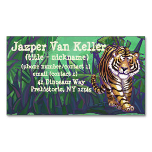 Cute Tiger och Jungle Magnetiska Visitkort