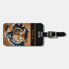 Cute Tiger Orange Bagagebricka