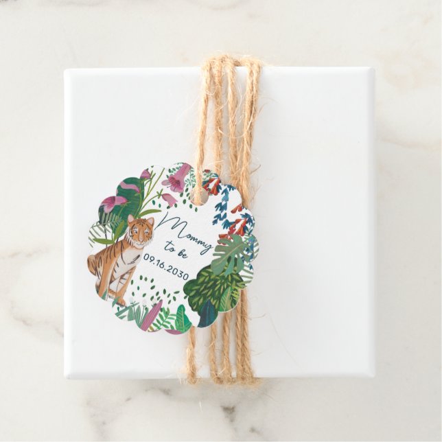 Cute Tiger Safari Mamma till babyskor Gåvor Etiketter (På plats)