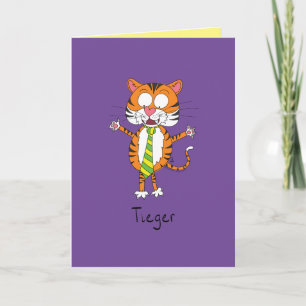 Cute Tiger Tecknad Kids Kort