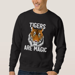 Cute Tiger Tigers är Magic Animal Safari Kids Lång Ärmad Tröja