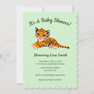Cute Tiger Unge Baby Shower Inbjudningar