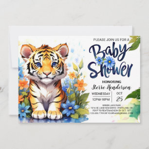 Cute Tiger Unge Delight Baby Shower Inbjudningar