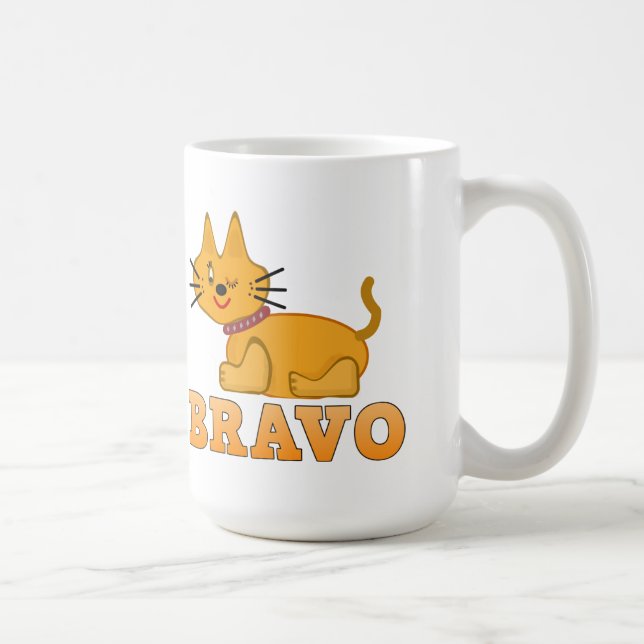Cute tiger unge kattdjur (modig bravo tecknad) kaffemugg (Höger)