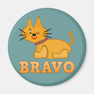 Cute tiger unge kattdjur (modig bravo tecknad) magnet