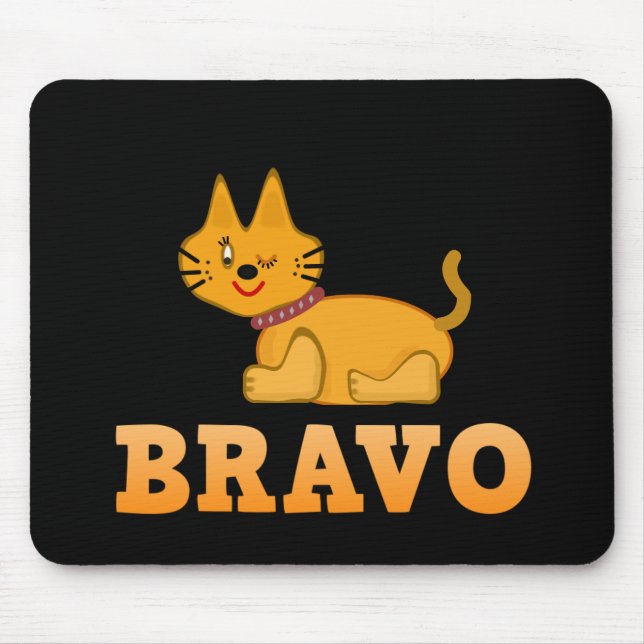 Cute tiger unge kattdjur (modig bravo tecknad) musmatta (Framsidan)