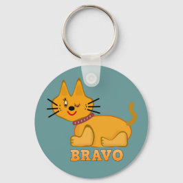 Cute tiger unge kattdjur (modig bravo tecknad) nyckelring