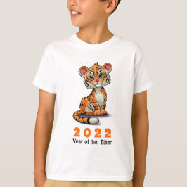 Cute Tiger Unge kinesiska nyår 2022  T Shirt