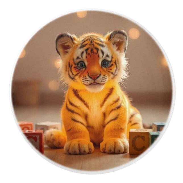 Cute Tiger Unge Knopp (Framsidan)