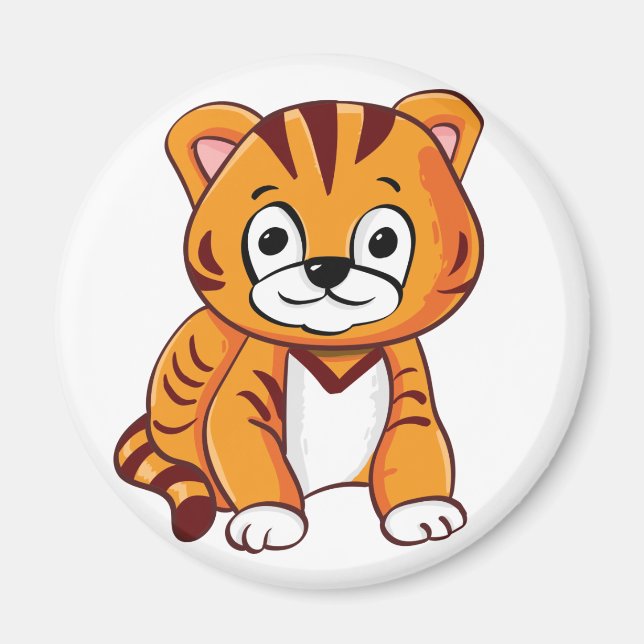 Cute Tiger Unge Magnet (Framsidan)