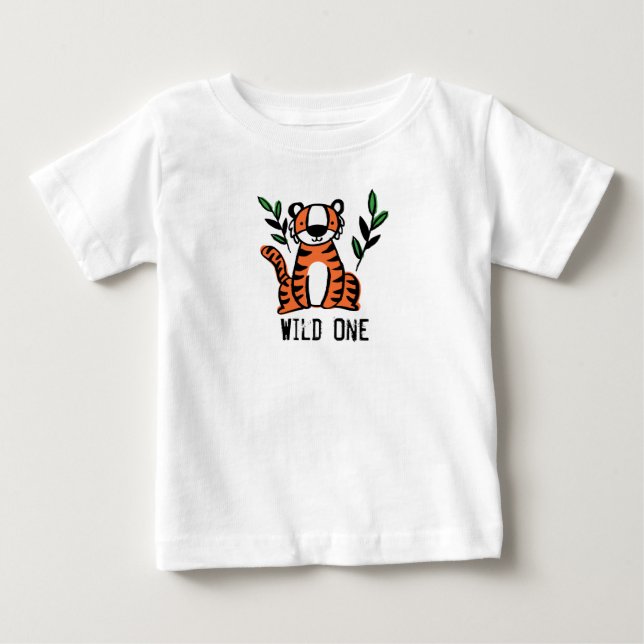 Cute Tiger Vild ett T Shirt (Framsida)