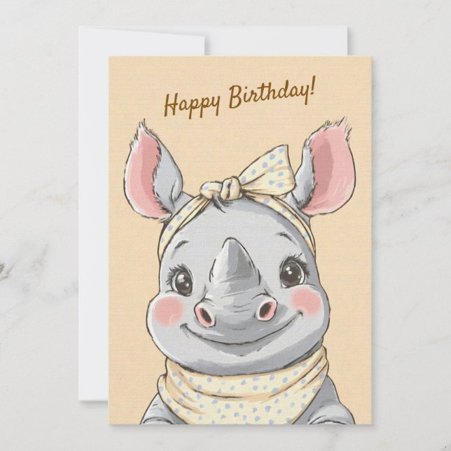 Cute Tiger with Bandana Kids Birthday Invitation Inbjudningar (Framsida)