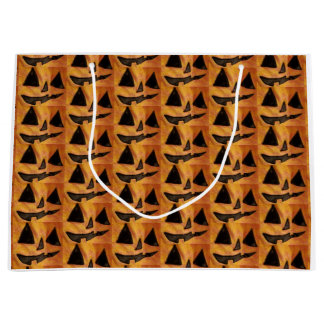 Cute Tiled Ansikte Jack-O-Lantern Gift Bag