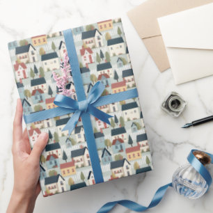 Cute tiled cottage core House-uppvärmning party Presentpapper