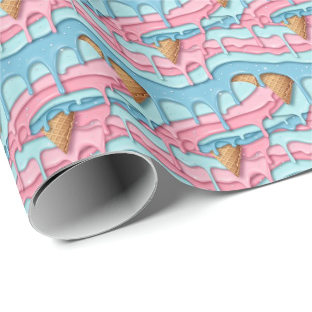 Cute tiled melting ice cream pattern  presentpapper (Rullad Hörn)