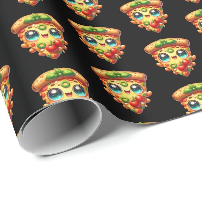 Cute tiled pizza party presentpapper (Rullad Hörn)
